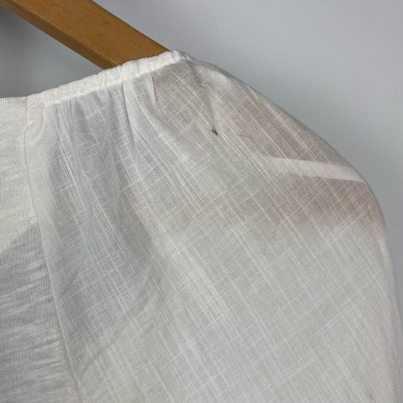 Anthropologie Ivory White Long Puff Sleeve Multimedia Romantic Blouse - Picture 8 of 9